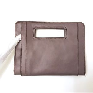 Hobo Grey Leather Clutch
